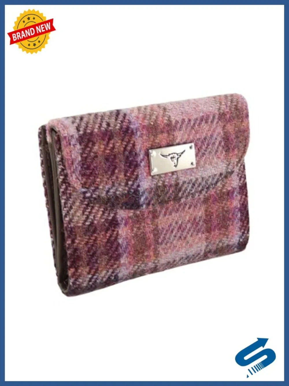 Genuine Harris Tweed Card Wallet Coin Purse Slim 8 Slots